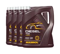 20 (4x5) Litro Mannol 5W-30 Diesel Tdi Olio Motore per VW, Audi, Sedile,