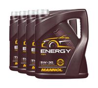 20 4x5 litro MANNOL SAE 5W-30 ENERGIA Motoröl VW 502.00/505.00/MB229.3