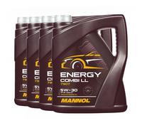20 (4x5) Litro SAE 5W-30 Mannol Combi Ll Olio Motore per VW Longlife III / 3/