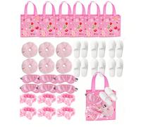20/5 Pezzi Set Spa festa, Incluso Maschera per gli occhi, Fascia a fiocco, Fascia per capelli, Ciabatte monouso e Borsa regalo, perfetto per pigiama festa femminili, eventi Spa, matrimoni, addii al nu