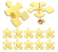 20/50/100/200Pcs Dipendente Apprezzamento Regali Oro Puzzle Pezzo Pins Bulk Autismo Consapevolezza Pin Regali di ringraziamento Pulsante Spilla Distintivo Pin, 25.4x22mm, Metallo, Non pietra preziosa