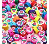 20/50/100 pezzi di perline distanziatrici in argilla polimerica con frutta mista per la creazione di gioielli, collane, bracciali, orecchini, accessori fai da te, artigianato fatto a mano - 36-100 p