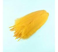 20/50/100 pezzi di piume d'oca dure naturali per feste, artigianato, piume bianche, creazione di gioielli fai da te, decorazione per matrimoni, 13-18 cm, oro, 50 pezzi