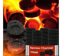 20/50/100 pezzi Dischi di carbone per la combustione di incenso, carbone premium senza fumo da 30 mm per pipa ad acqua, carbone naturale di legno di frutta, adatto per campeggio, giardino, spiaggia, t
