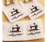 20/50/100 Pezzi Etichette Personalizzate In Twill, Etichetta In Nastro Di Cotone Per Capi Lavorati A Maglia, Etichette Fatte A Mano, Design Personalizzato Con Testo Del Marchio(25x70mm)