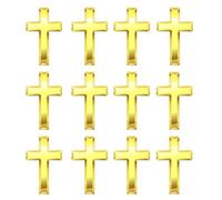 20/50/100 Pezzi Piccolo Oro Croce Distintivo Spille Da Risvolto Spille Cristiane Distintivi Per Funerale Festa del Papà Chiesa Sorelle Religioso Cappellano Pin Souvenir Spille Regalo Gioielli, 1inch