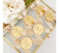 20/50/100 Pezzi Tag Personalizzato Inciso Specchio Acrilico Rotondo Cerchio Festa Di Nozze Nome Bambino Battesimo Decorazione Regalo Personalizzato, Tag Bomboniera Matrimonio(80pcs)