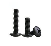 20/50/100 pz M2 M2.5 M3 M4 M5 M6 Nichel/Nero Zinco Truss Testa Grande Piatto Rotondo Vite a Croce L = 3-50mm(Black Zinc,8MM_M2(100PCS))
