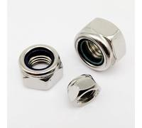 20/50/100pc M2 M2.5 M3 M3.5 M4 M5 M6 M8 M10 M12 304 In Acciaio Inox Nero Esagonale Inserto In Nylon Dado di Bloccaggio esagonale Dado autobloccante (Color : 304 stainless steel, Size : 20pcs M12)