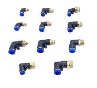 20/50/100PCS Pneumatic Air Connector PL 4mm 6 8 10 12mm Thread 1/8 1/4" 3/8" 1/2" Trachea Elbow Air Fittings Hose Quick Conector(PL8-04)