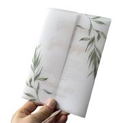 20/50/80/100Pcs Green Leaf Vellum Wrap Suitable For A 5 X 7 Wedding Invitation per Partecipazioni(100pcs)
