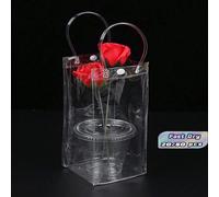 20/50 pezzi Borse a tracolla, Borse con fiori, Borse trasparenti regalo, Riutilizzabili con bottoni a pressione per feste, Borse souvenir universali 10*25*10Blocchi di colorePolicloruri di vinile