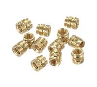 20-50 pezzi Inserto in ottone Dado zigrinato M2 M3 M4 M5 M6 M8 Inserti filettati in ottone for dadi di fissaggio a caldo in plastica for stampante 3D(Length 6mm,M2.5 (OD4mm) 50pcs)