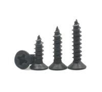 20/50 pezzi M2 M2.6 M3 M4 M5 M6 GB846 viti autofilettanti a testa svasata piatta a croce in acciaio inossidabile 304 nero(10mm,M2 (50pcs))