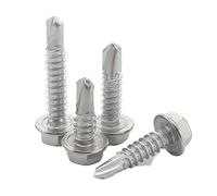 20-50pc M4.8 X 13-75mm 410 Acciaio Inox Rondella Esagonale Viti Autoperforanti Testa Esterna con Collare Pad In Lamiera(60mm-20pcs)