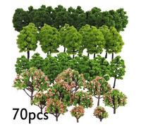 20/70pcs Modellino Plastica Artificiale Miniatura Kid Toy Albero Paesaggio