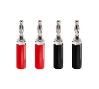 20/80/200 Pz 4mm Cavo adattatore Cavo audio Connettore altoparlante Nichel/Cromatura Terminale jack audio a banana(200 Red)