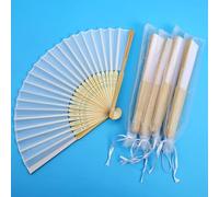 20/80 Pezzi Ventaglio A Mano In Seta Elegante Pieghevole Bianco Inciso Personalizzato Con Sacchetto Regalo Matrimonio E Mariage Abanicos Para Boda(20pcs)