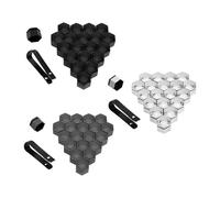 20/80pcs Car Wheel Nut Caps 17mm & 21mm - Universal Antiruggine Hub Screw Covers, Black PlasticTire Bolt Protection Caps for Alloy Wheels AutomotiveExterior Decoration Accessories(Black-40pcs, 19mm)