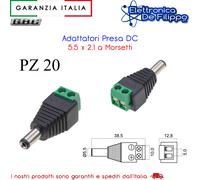 20 Adattatori Presa DC 5,5 x 2,1 a Morsetti