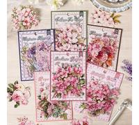 20 Adesivi Con Foglie Fiori Estetica Resistente All'acqua Per Bottiglie D'acqua Laptop Auto Scrapbooking Diario Album Fotografico Diario Adesivo