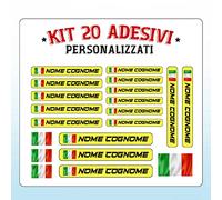20 Adesivi con Nome Personalizzato per Biciclette, Moto, Auto e Scooter elettrici. Etichette Adesive con Bandiere Personalizzati. Stickers Impermeabili