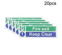 20 Adesivi Keep Clear Per Uscita Antincendio 12x4in PVC Cartelli Alta