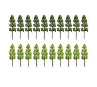 20 Alberi Modello 1:200 Verde per Ferrovie 20 Alberi Modello | Scala 1:200, altezza 6.3cm, 20 misti, plastica per sicura, per ferrovie modellistiche