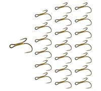 20 ami da pesca doppi in acciaio al carbonio, design dorato con spinato, resistenti per la pesca del luccioperca, per pescatori d'acqua dolce e salata che prendono di mira i predatori (4#)