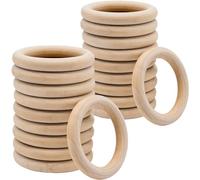20 anelli in legno per fai da te, 70 mm, anelli in legno, per fai da te, gioielli macramè, anelli da appendere