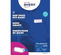 '20 Badge portanome polar® 30" Metal Magnetico, compresi fogli da stampare - in acciaio inox opaco