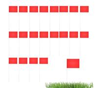 20 bandiere rosse in PVC con asta in acciaio da 53,3 cm, per giardino, paesaggistica, irrigatore, recinzione per cani, per cortile, prato, recinzione, paesaggistica, addestramento di animali domestici