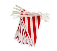 20 bandierine da 10 m, 30 m, 48 bandiere per feste di carnevale e circo, striscioni triangolari rosse e bianche, per interni ed esterni, decorazione per feste di compleanno (30 x 45 cm, 48 bandiere da