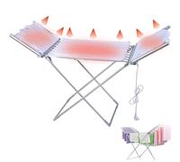 20 Barre Asciugatore per Serviette Elettrico Pieghevole, 230W Stendibiancheria Elettrico a Basso Consumo, Stendibiancheria Elettrico Asciugabiancheria Universale 220-240V