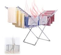 20 Bars Stendibiancheria Elettrico Basso Consumo, Stendino Elettrico Riscaldato Pieghevole 230W, Stendibiancheria Elettrico Asciugabiancheria