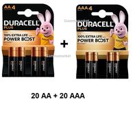 20 batterie AA + 20 AAA DURACELL Power Boost