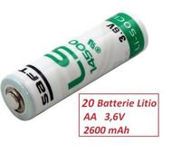20 Batterie SAFT Stilo AA litio LS14500 3,6V 2600 mAh Sensori allarme antifurto