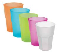 20 Bicchieri per cocktail riutilizzabili satinati multicolor 420cc