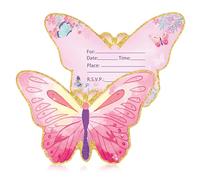 20 biglietti d'invito per il compleanno dei bambini, 15 x 10 cm, motivo: farfalle, inviti di compleanno per ragazze e ragazzi, inviti di compleanno per bambini, feste di compleanno per bambini
