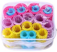 20 bigodini in plastica autoaderenti con denti per capelli medi, set di bigodini senza calore, colore casuale, adatti per lo styling fai da te e l'uso in salone, belli e durevoli, materiale: plastica