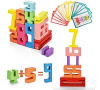20 Blocchi Digitali,Blocchi digitali in legno,giocattoli educativi, Montessori,Bambini in età prescolare 3, 4, 5, 6, 7 anni,Blocchi impilabili, giochi regalo per ragazzi e ragazze dai 3 anni