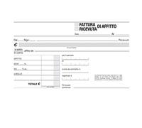 20 blocchi ricevute di affitto 2 copie autoricalcanti 11.5x16.5 cm carta bianca