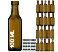20 BOTTIGLIE MARASCA PER OLIO LIQUORE IN VETRO VERDE CON TAPPO DOSATORE 100 ml