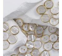 20 bottoni a conchiglia in resina bianca a 2 fori con retro piatto, utilizzati per accessori di abbigliamento e decorazione di camicie e prodotti tessili per la casa