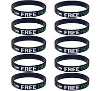 20 Braccialetti con Bandiera della Palestina,Bracciale di Bandiera Palestinese,Braccialetti in Gomma,Braccialetti in Silicone Save Gaza Palestina,per Uomini Donne Accessori Gioielli 1