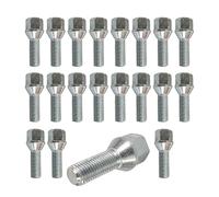 20 bulloni per ruota, conici, argento, M12 x 1,25, 30 mm