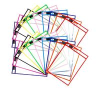 20 buste cancellabili a secco, colori assortiti, 25,4 x 35,5 cm, porta biglietti riutilizzabili, in plastica trasparente, per aule e le organizzazioni dell'ufficio