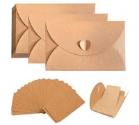 20 buste di carta kraft, fibbie d'amore, biglietti d'invito fatti a mano, adatti per Natale, Ringraziamento, matrimoni, feste di compleanno