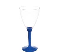 20 Flutes calici di plastica monouso con gambo alto blu