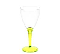 20 Calici da acqua in plastica usa e getta con gambo alto giallo fluo